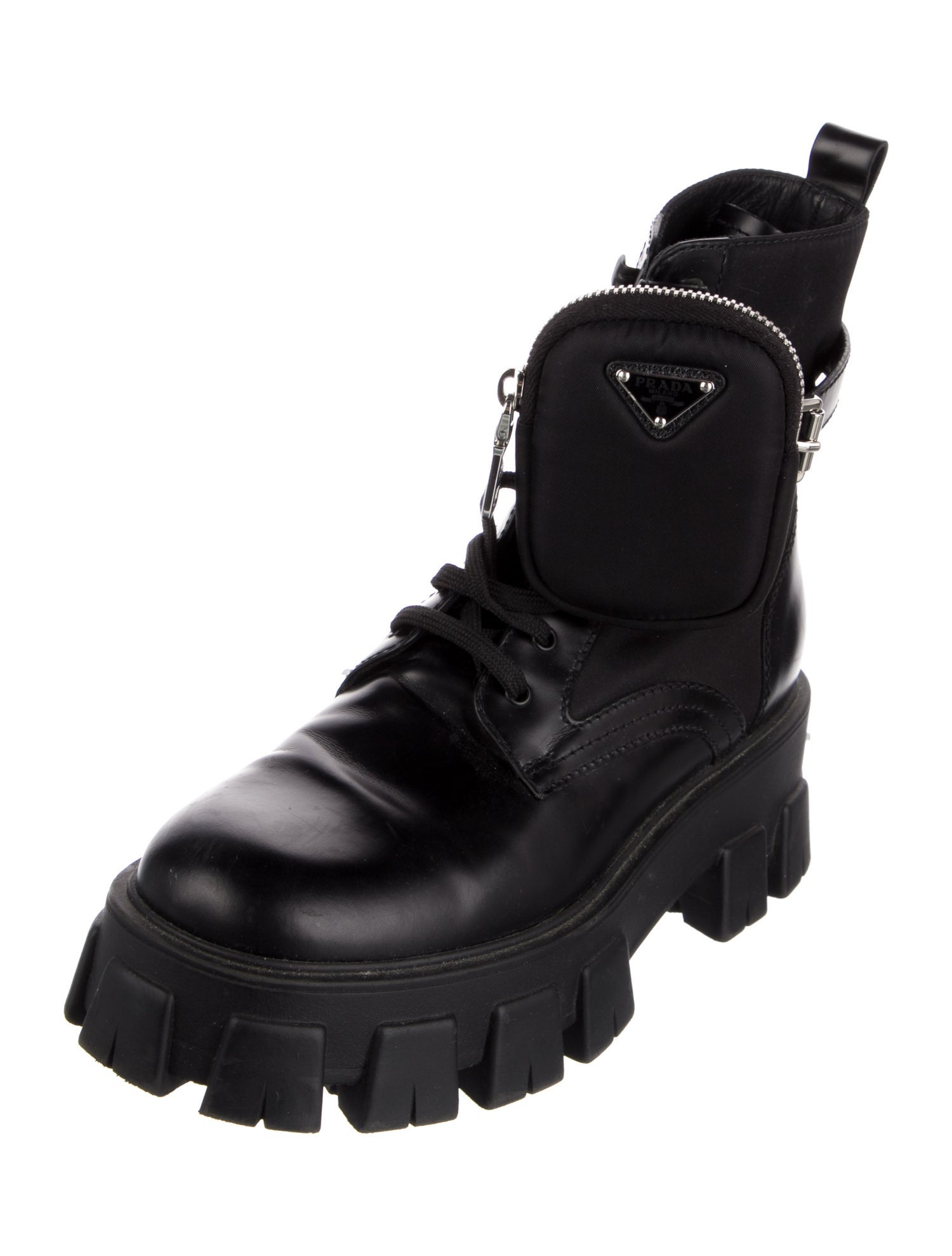 Prada Leather Combat Boots
